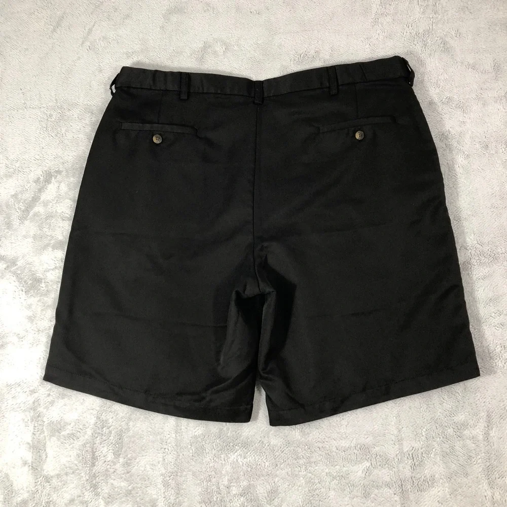 Haggar Shorts Men's Size 40 Black Flat Front Chino Golf Casual Summer Outdoor